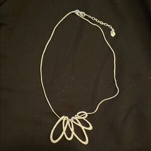 Swarovski Elegant Silver Necklace with Loop Design